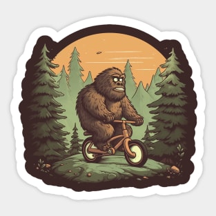 A Bicycling Bigfoot, A Cycling Yeti Sticker